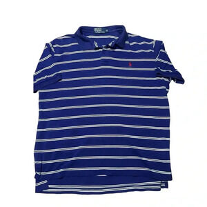 Polo by Ralph Lauren Navy Blue White Striped Polo Shirt Short Sleeve